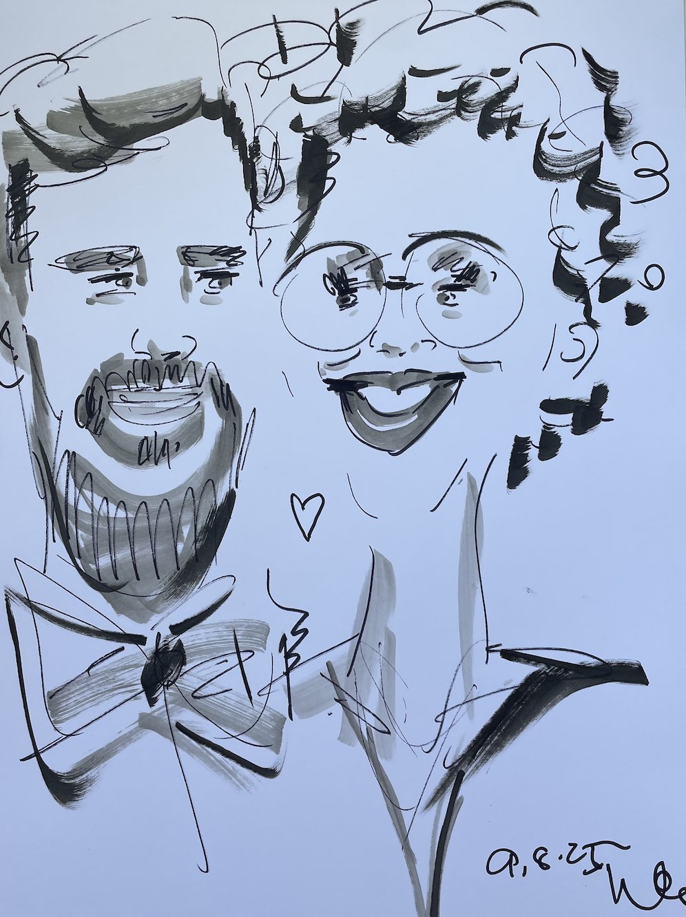 Live drawing session during a celebration